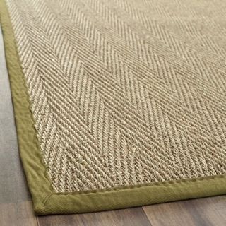 Hand woven Sisal Natural/ Olive Seagrass Rug (3 x 5)