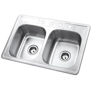 Self Rimming Double Bowl Kitchen Sink