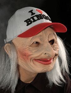 OH 69 Old Lady Bingo Character Mask Halloween Costume