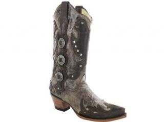  Corral Womens R1050 Boots Tobacco/Brown Concho Studs Shoes
