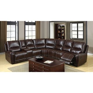 Dotti All in One Contemporary Brown Bonded Leather Sectional Set