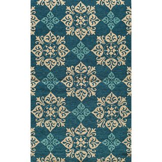 Indoor/ Outdoor South Beach Blue Medallions Rug (80x100)