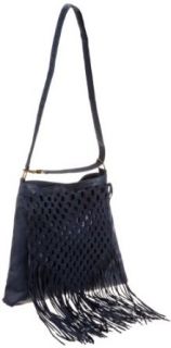 Motif 56 Womens Dori Leather Fringe Handbag, Lapis, One