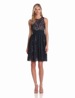 Eliza J Womens Lace Dress With Pleated Skirt Clothing