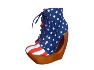 JEFFREY CAMPBELL ROXIE STARS AND STRIPES SIZE 10 Shoes