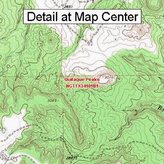 USGS Topographic Quadrangle Map   Quitaque Peaks, Texas