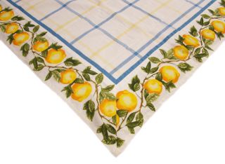 Lemon Plaid Tablecloth (52 in. x 72 in.)