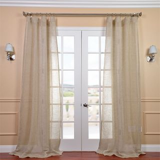 Linen Open Weave Natural 120 inch Sheer Curtain Panel