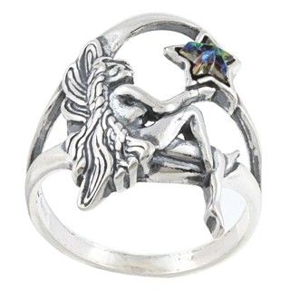 Silvermoon Sterling Silver Fairy and Crystal Star Ring