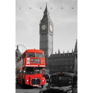 Affiche bus rouge devant Westminster (61 x 91.5cm)   Achat / Vente