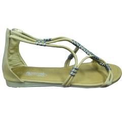 comfort Womens Metallic Bead Gladiator Sandals