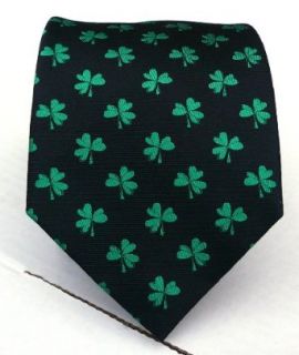 100% Silk Woven Black St. Patricks Day Tie Clothing
