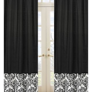 Black and White Isabella 84 inch Curtain Panel Pair