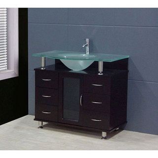 Design Element Contemporary Bathroom Vanity Set with Frosted Top