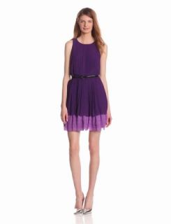 Jessica Simpson Womens Colorblock Pleated Dress Clothing