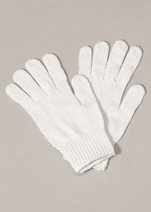Santa Claus Gloves (White Knit Cotton) Adult Costume