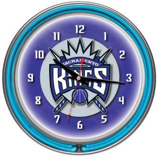 Sacramento Kings NBA Chrome Double Ring Neon Clock, 14