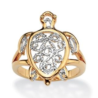 Toscana Filigree Turtle Ring in 18k Gold Plated