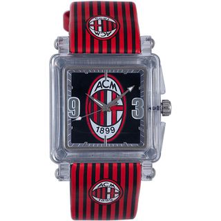 Chronotech Kids Plastic and Leather Red Striped Watch