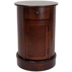 Wood 26 inch Oval Nightstand (China)