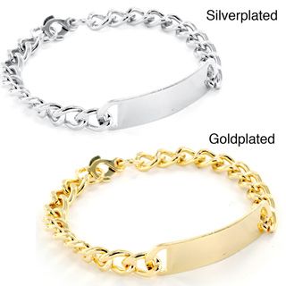 Goldplated or Silverplated Mens Medium ID Bracelet