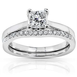 14k White Gold 5/8ct TDW Diamond Bridal Ring Set (H I, I1 I2
