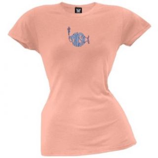 Phish   Logo Juniors Salmon T Shirt Clothing