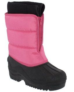 Snow Boot With Zip Up Front And Fleece Lining Pink Combo 4 Shoes