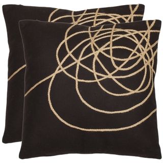 Swirls 18 inch Brown/ Tan Decorative Pillows (Set of 2)