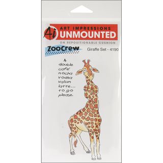 Art Impressions Zoo Crew Cling Rubber Stamp Giraffe Set