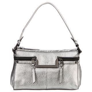 Perlina Lola Pewter Leather Shoulder Handbag