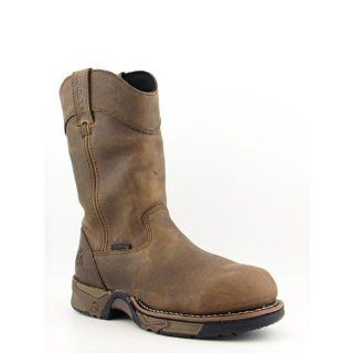 FQ0005639 Mens Aztec Brown 11 inch Pull on Steel Toe Boot Shoes