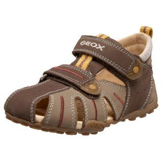 Toddler Buggy Boy Sandal,Brown/Yellow,19 EU (4 M US Toddler) Shoes