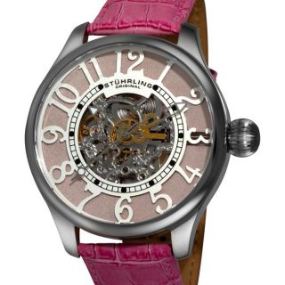 Stuhrling Original Womens Calypso Pink Oversized Automatic Watch