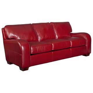 Broyhill Melanie Red Leather Sofa