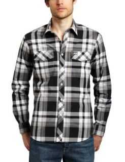 RVCA Mens The Toad Long Sleeve Shirt,Black,Large
