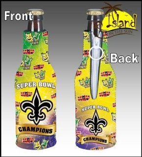 (2) Saints Super Bowl Champs Mardi Gras Bottle Koozies