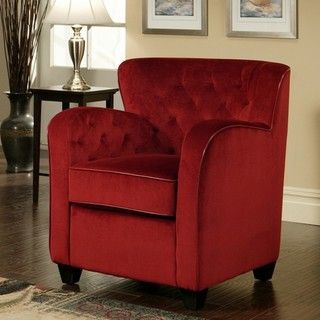 Abbyson Living Messana Ruby Red Microsuede Armchair