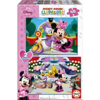 48 pièces   Mickey et ses amis  Minnie   Educa   2 puzzles de 48