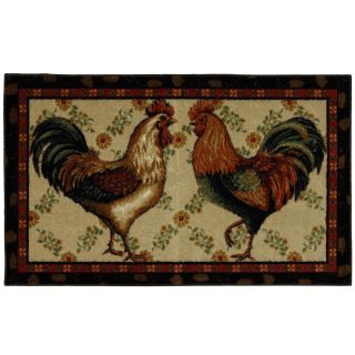 Mohawk Home Country Roosters Brown Kitchen Rug (26 x 42)