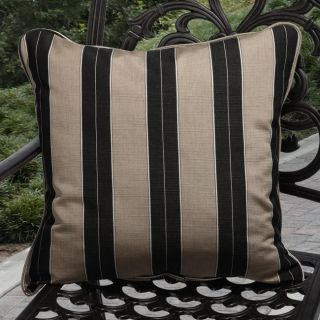 Clara Outdoor Brown/ Black Stripe Pillows Made With Sunbrella (Set of