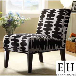 ETHAN HOME Decor Black and Light Grey Lounge Chair