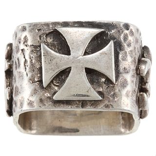 Sterling Silver Antiqued Square Band