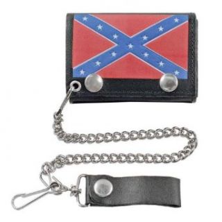 Rebel Flag Leather Wallet: Clothing