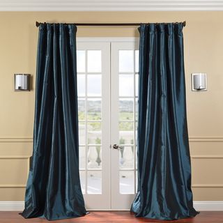 Solid Faux Silk Taffeta Mediterranean 120 inch Curtain Panel