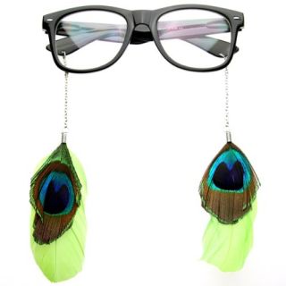 Peacock Feather Chain Wayfarers Colorful Clear Lens Glasses: Shoes
