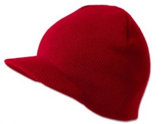 Cuffless Beanie Visor Jeep Cap   Colors Available, Red