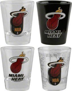 Miami Heat 3D Logo Shot Glass Set: Sports & Outdoors