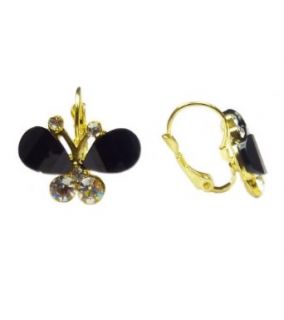 TdZ Golden Black Wing Butterfly Earrings Clothing