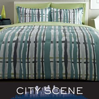 City Scene Urban Plaid 7 piece Bed in a Bag with Sheet Set